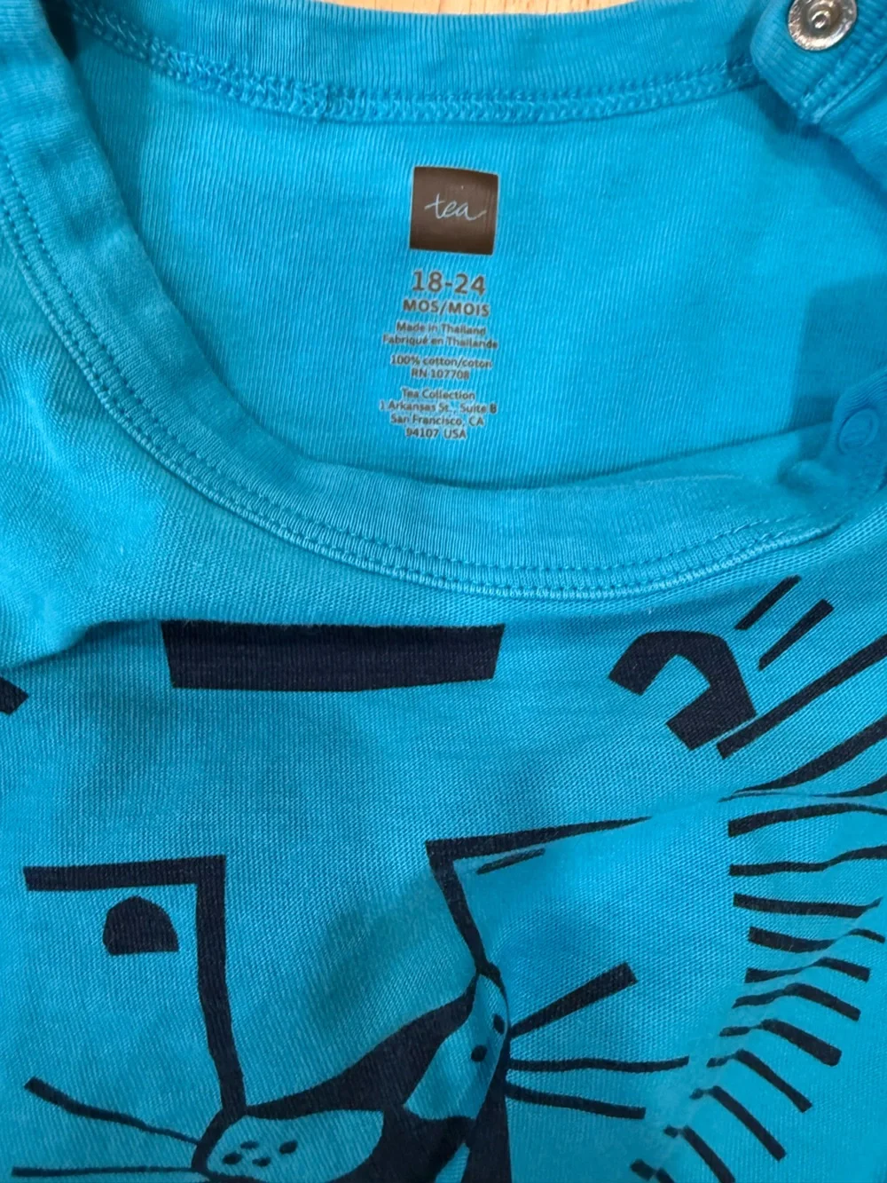 Tea Collection Bright Blue Lion Graphic One-Piece